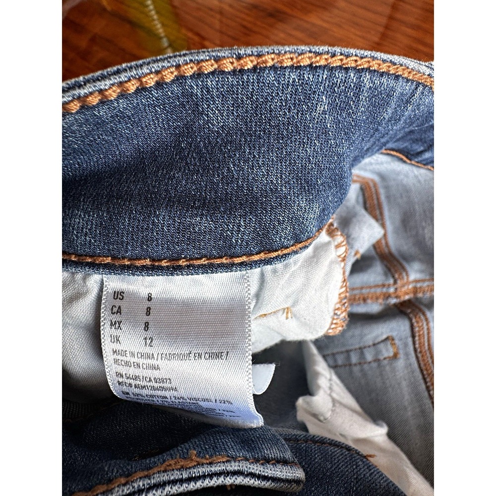 American Eagle Super Super Stretch X Distressed Cut Off Denim Shorts Blue 8